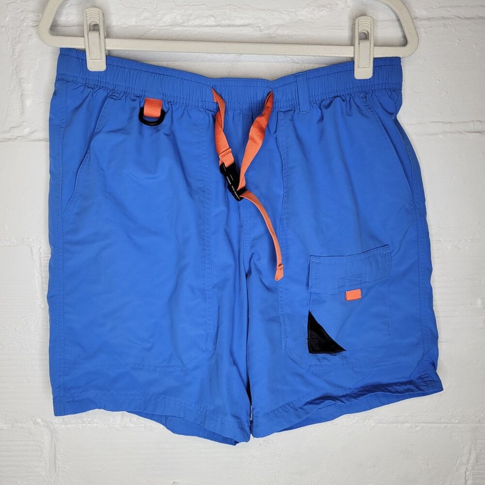 Eddie Bauer Men's Large Nylon Cargo Shorts Blue